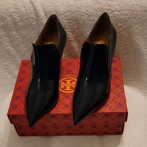 Tory Burch Navy Blue Patent Leather Heels Bootie